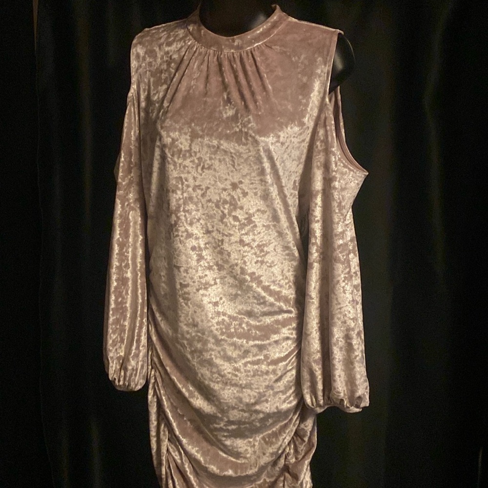 Express velvet pink dress